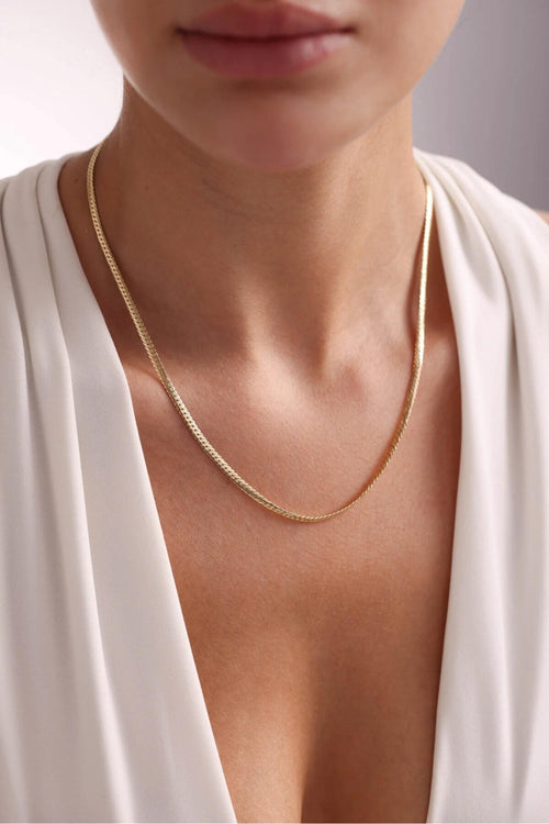 14K Gold 3mm Cuban Link Necklace, Classic Gold Chain, Timeless Link Necklace, Layering Jewelry, Everyday Fine Jewelry, Gift for Women