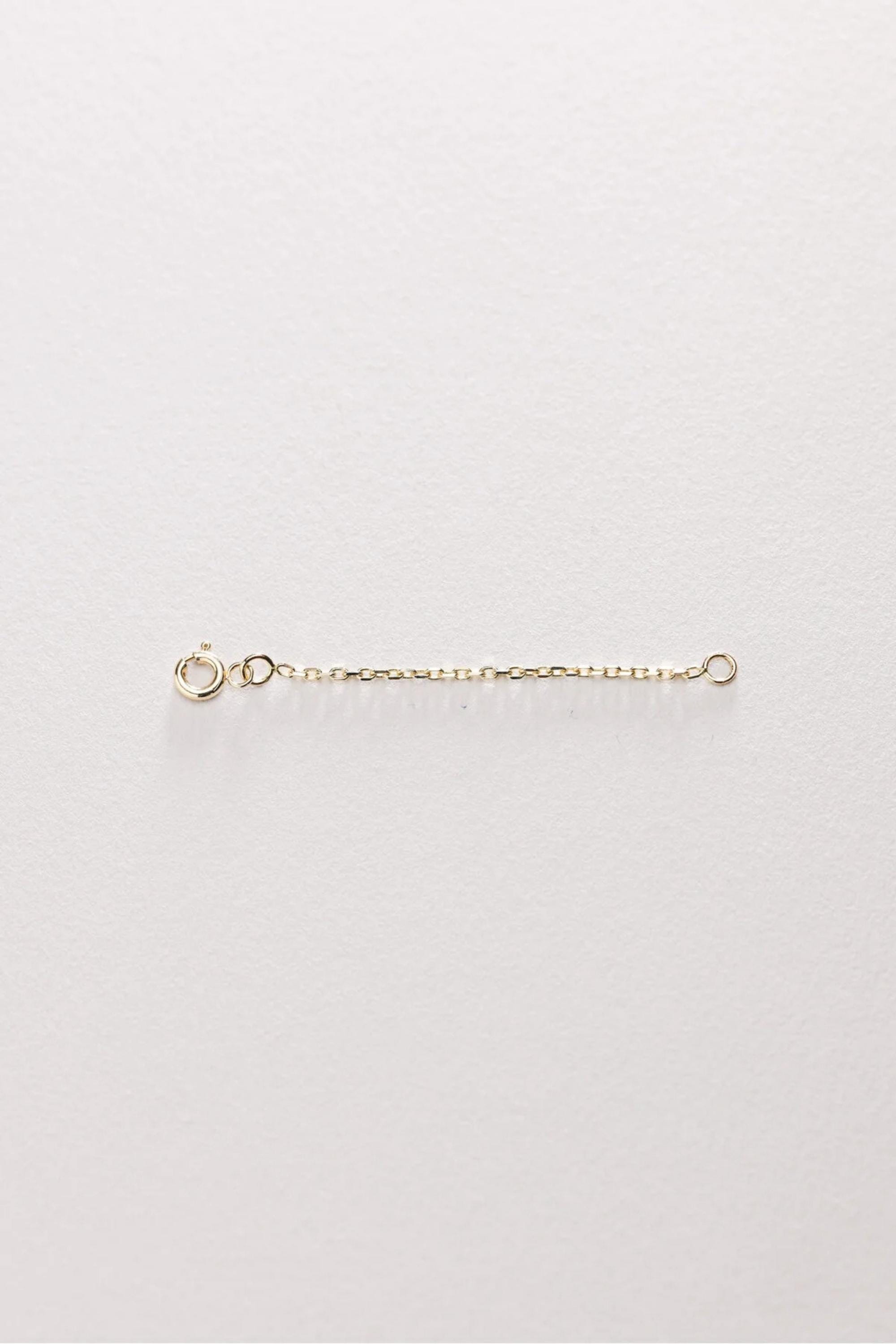 14K Gold Necklace Extender, Solid Gold Chain Extension 1 2 3 Inch, Adjustable Jewelry Lengthener with Spring Clasp, Gift for Her