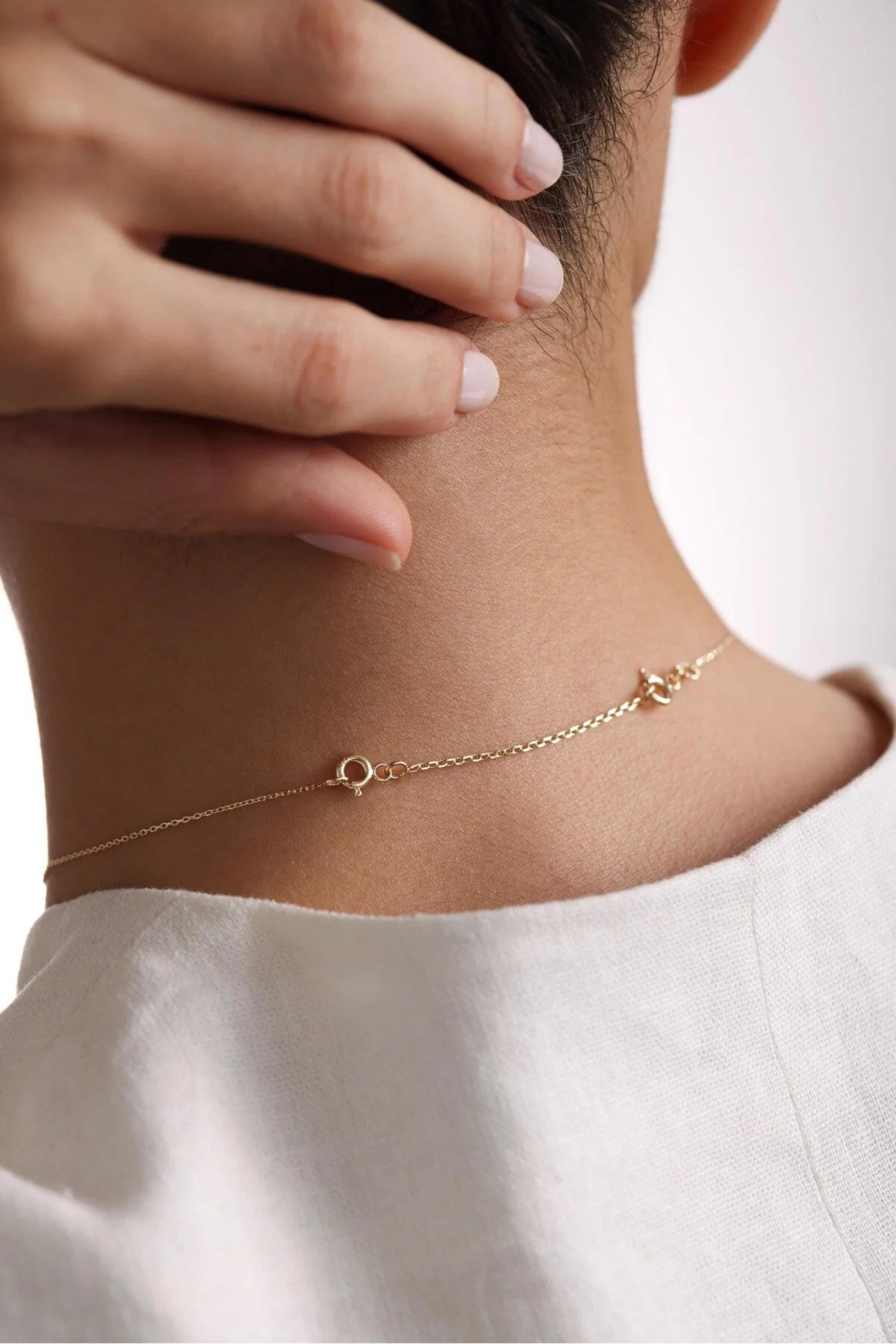 14K Gold Necklace Extender, Solid Gold Chain Extension 1 2 3 Inch, Adjustable Jewelry Lengthener with Spring Clasp, Gift for Her