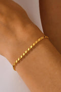 14K Gold Mirror Bracelet, Sleek Gold Chain Bracelet, Polished Link Jewelry, Modern Everyday Bracelet, Elegant Layering Gift for Women