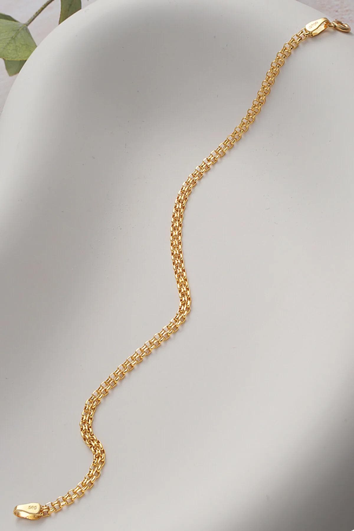 14K Gold 2.5mm Bismarck Bracelet, Woven Link Gold Bracelet, Classic Italian Chain, Elegant Statement Jewelry, Timeless Gift for Women
