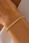 14K Gold 4.5mm Popcorn Bracelet, Textured Gold Chain, Bold Link Bracelet, Modern Statement Jewelry, Luxury Everyday Gift for Women