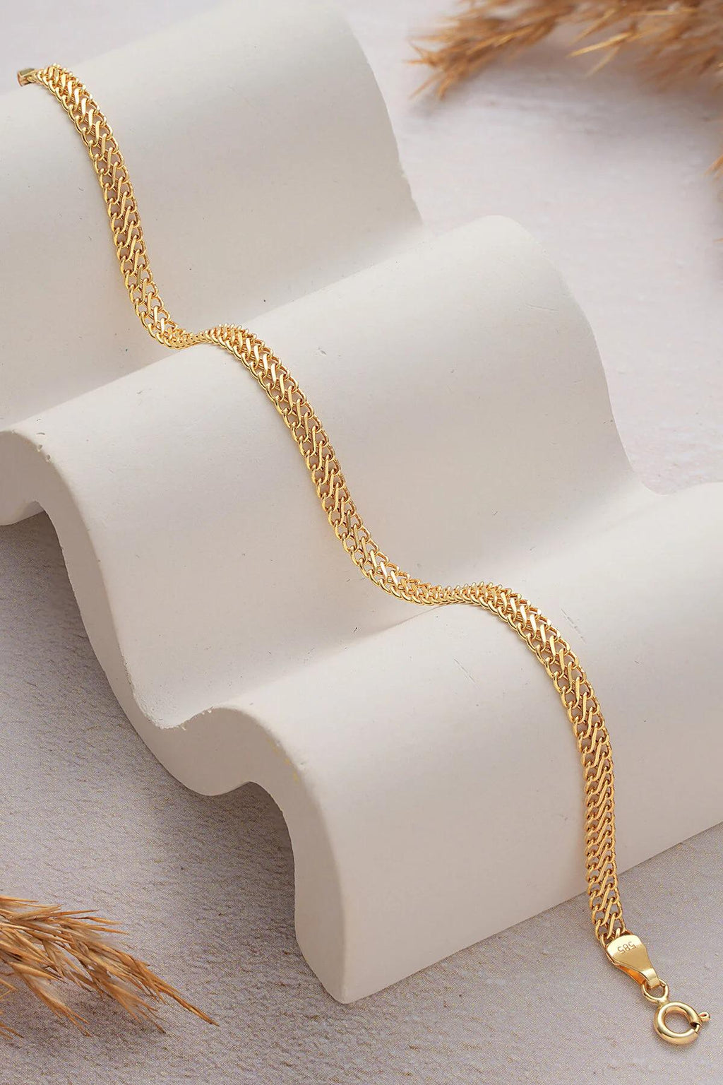14K Gold Vienna Bracelet, Elegant Woven Gold Chain, Intricate Link Bracelet, Sophisticated Everyday Jewelry, Timeless Gift for Women