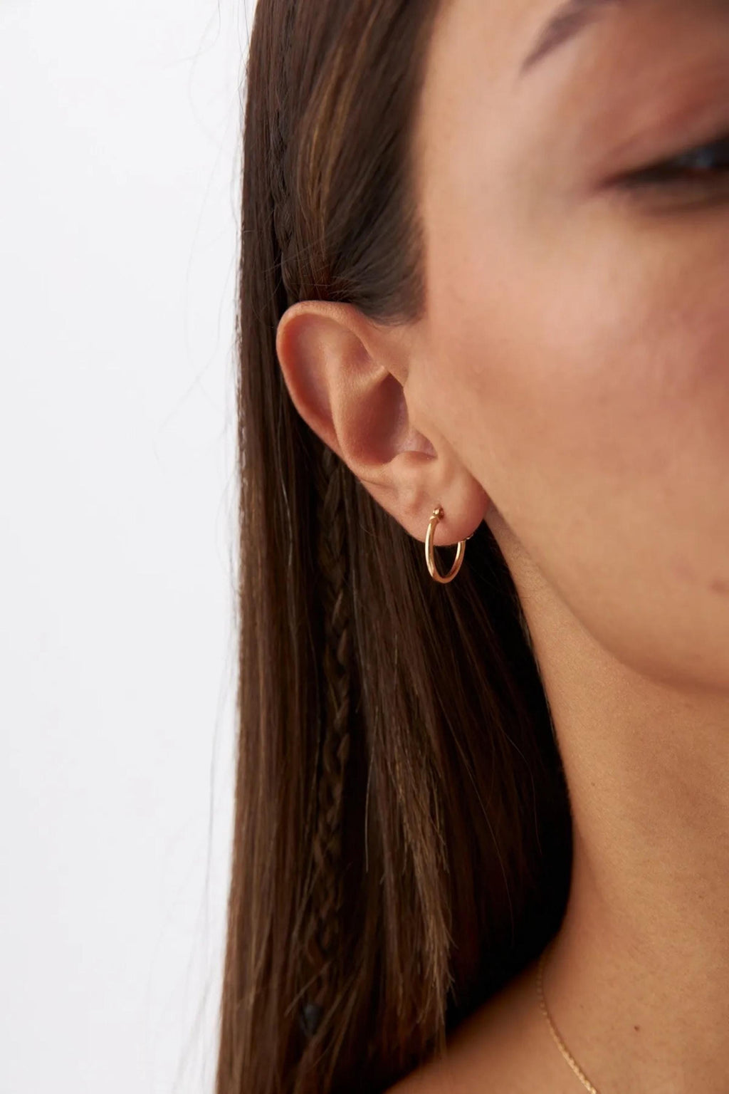 14K Gold Plain Hoop Earrings, Classic Round Gold Hoops, Sleek Minimalist Earrings, Everyday Fine Jewelry, Timeless Gift for Women