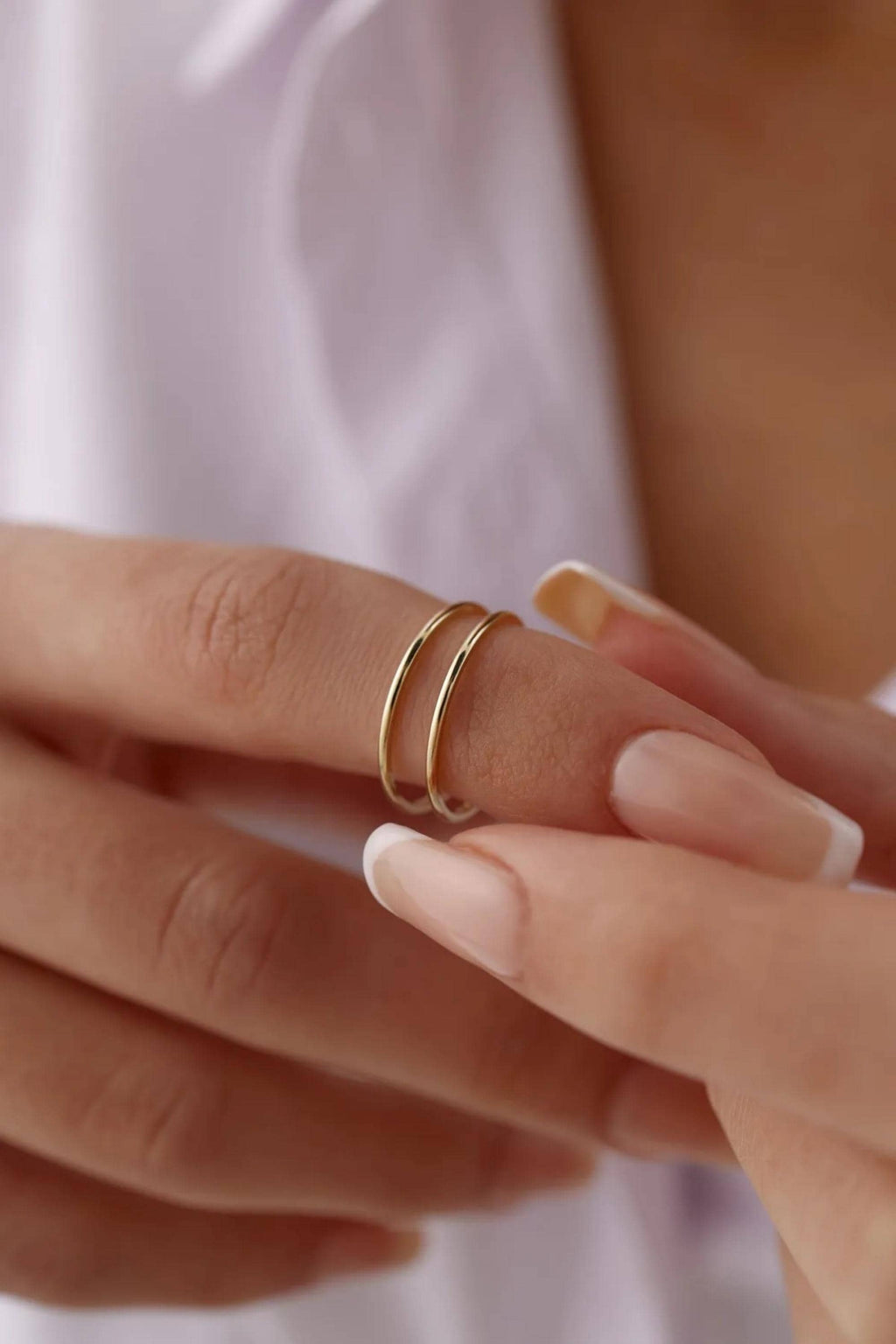 14K Gold Half Eternity Ring, Classic Gold Band