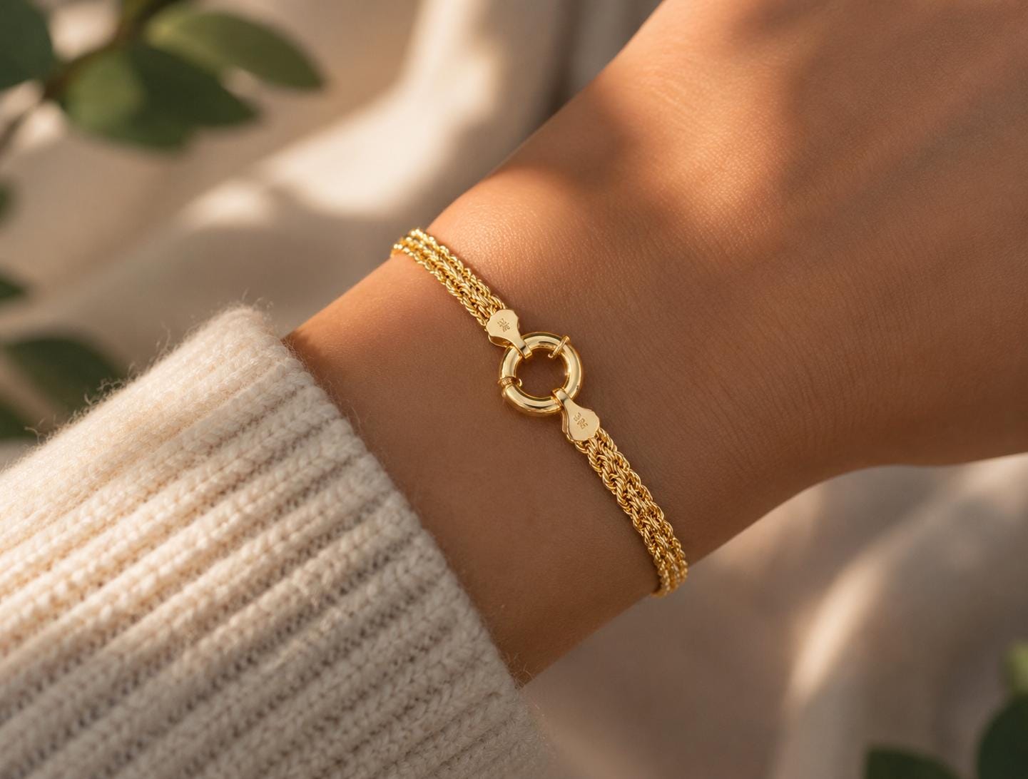 14K Gold 4.7mm Rope Bracelet, Bold Twisted Gold Chain, Classic Rope Link Jewelry, Statement Everyday Bracelet, Timeless Gift for Women