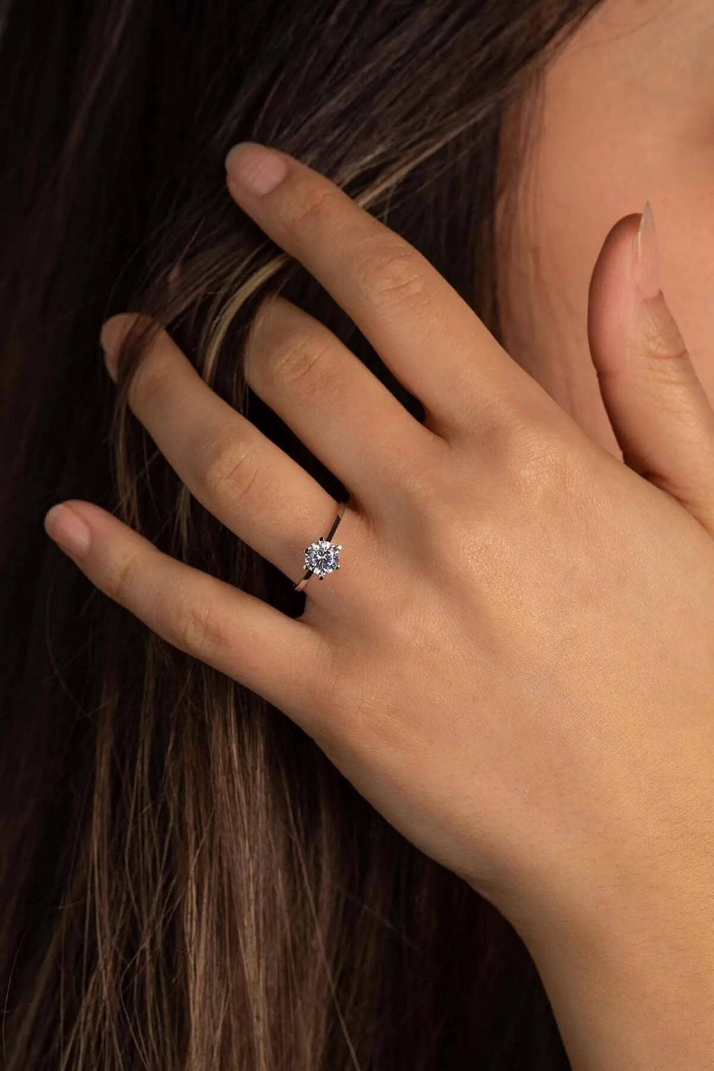 14K Gold Solitaire CZ Ring, Round Cubic Zirconia Engagement Ring, Classic Prong Setting, Dainty Bridal Jewelry, Elegant Gift for Her