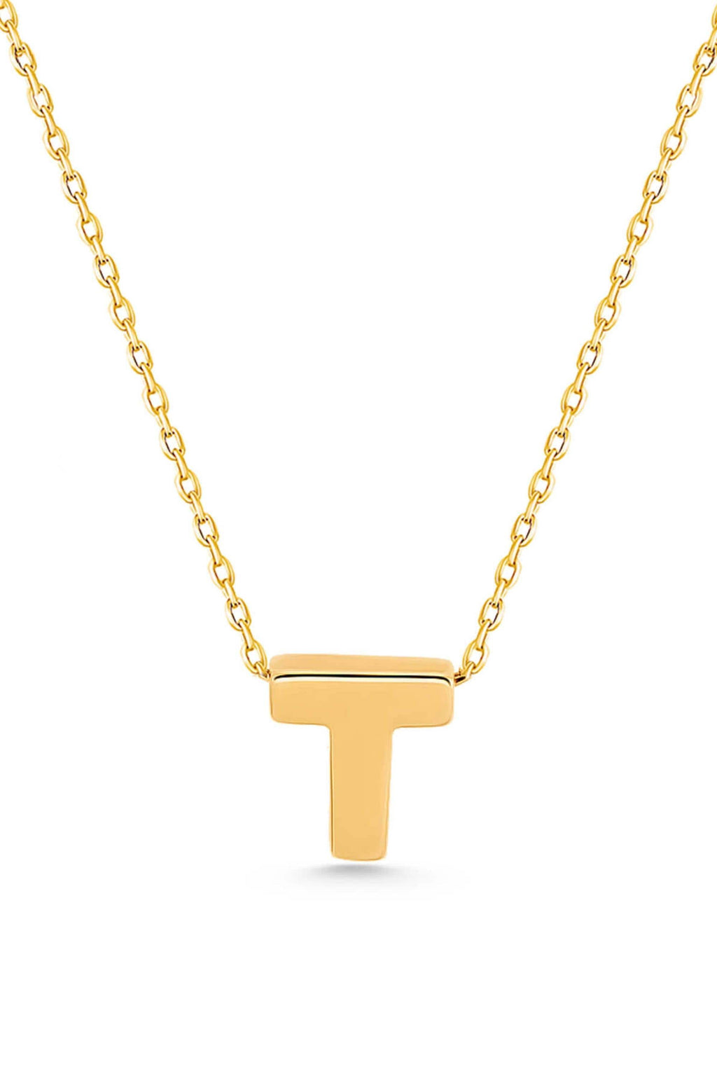 14K Gold Initial Necklace, Personalized Letter Pendant, Dainty Gold Initial Jewelry, Custom Name Style Necklace, Elegant Gift for Women