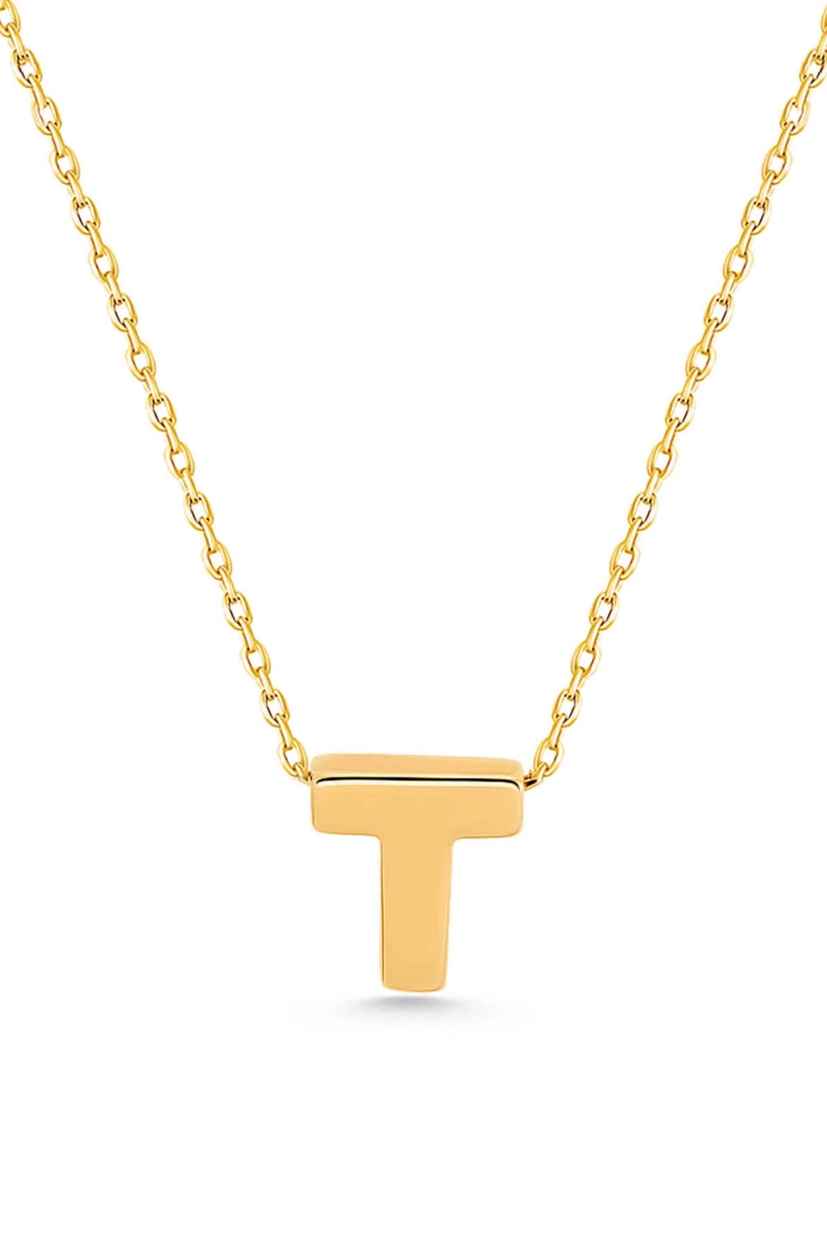 14K Gold Initial Necklace, Personalized Letter Pendant, Dainty Gold Initial Jewelry, Custom Name Style Necklace, Elegant Gift for Women