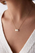 14K Gold Heart Initial Necklace, Personalized Letter Pendant, Romantic Gold Jewelry, Dainty Monogram Necklace, Meaningful Gift for Women