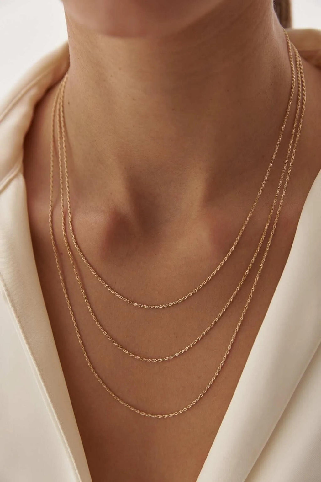 14K Gold 1.2mm Rope Chain Necklace, Fine Twisted Gold Chain, Delicate Layering Jewelry, Classic Everyday Necklace, Gift for Women
