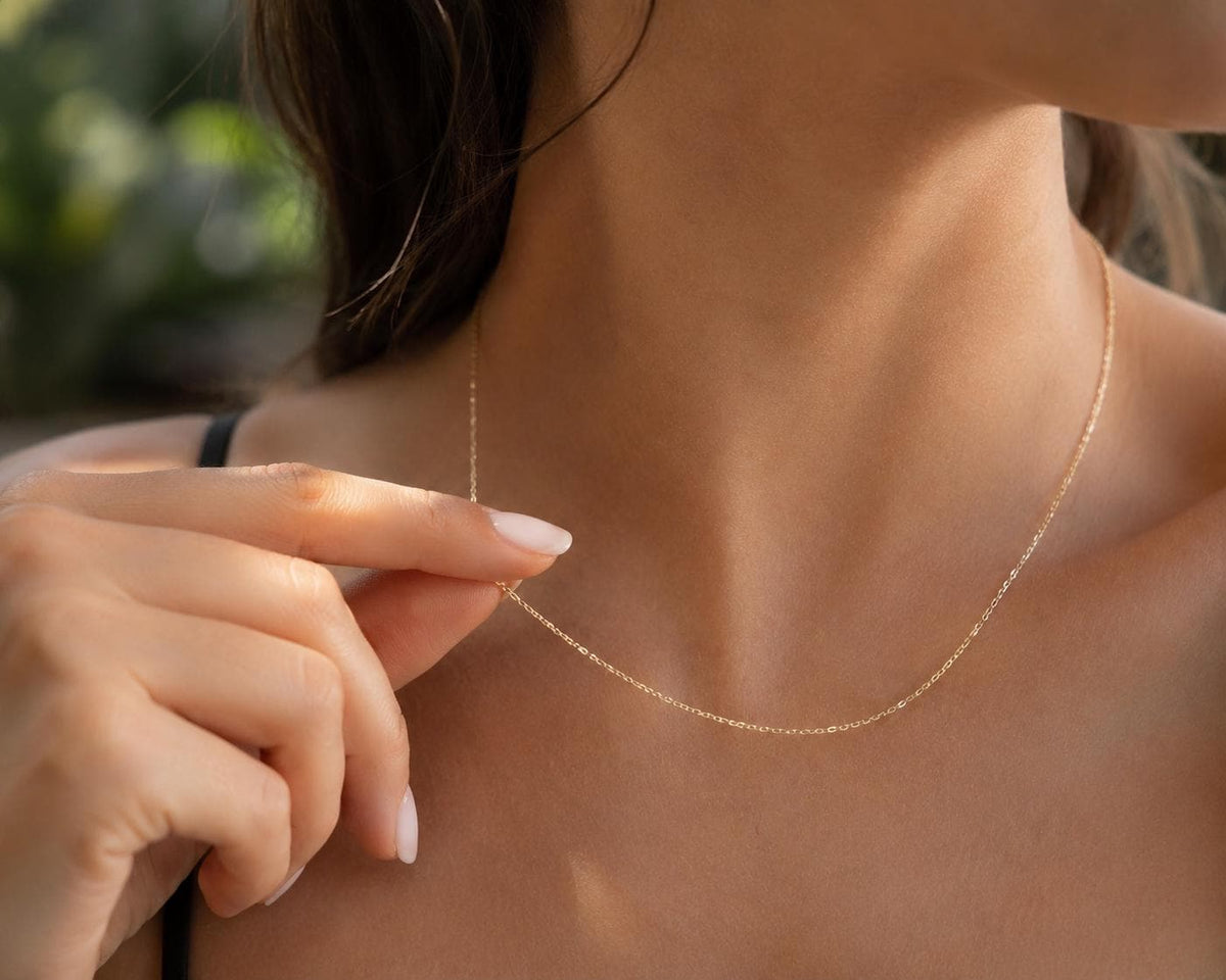 14K Gold Cable Chain Necklace, Classic Oval Link Gold Chain, Timeless Everyday Jewelry, Elegant Layering Necklace, Gift for Women