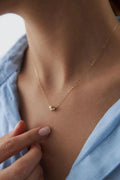 14K Gold Dorica Bead Necklace, Textured Round Gold Pendant, Dainty Minimalist Jewelry, Elegant Everyday Layering Necklace for Women