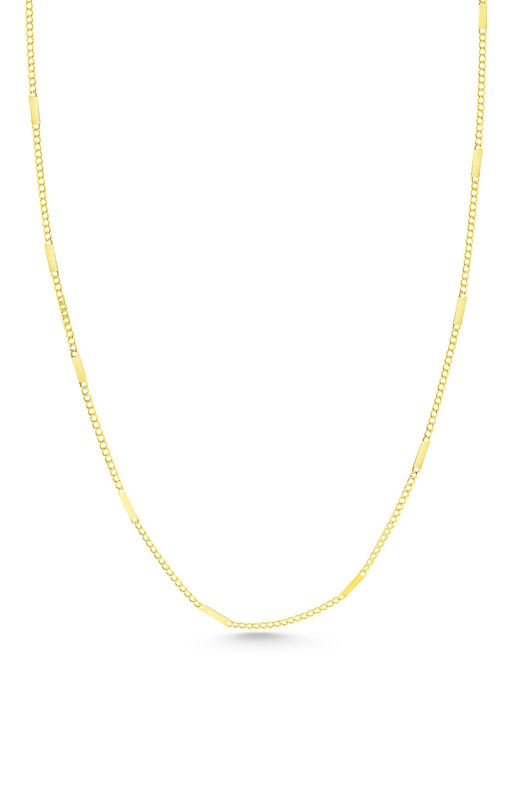 14K Gold Bar Cuban Necklace, Cuban Link Gold Chain, Sleek Bar Link Jewelry, Modern Statement Necklace, Timeless Everyday Gift for Women