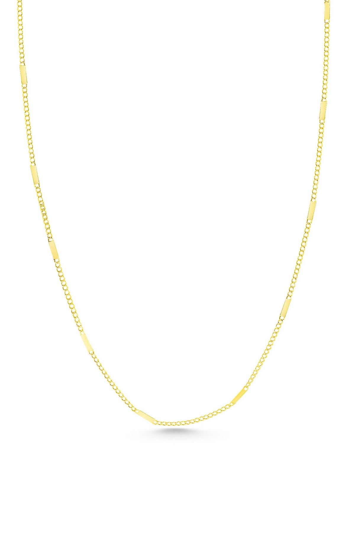 14K Gold Bar Cuban Necklace, Cuban Link Gold Chain, Sleek Bar Link Jewelry, Modern Statement Necklace, Timeless Everyday Gift for Women