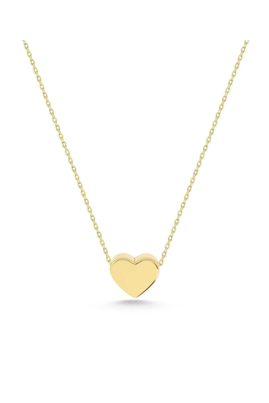 14K Gold Tiny Heart Necklace, Petite Heart Pendant, Delicate Love Jewelry, Minimalist Gold Chain, Sweet Everyday Gift for Women