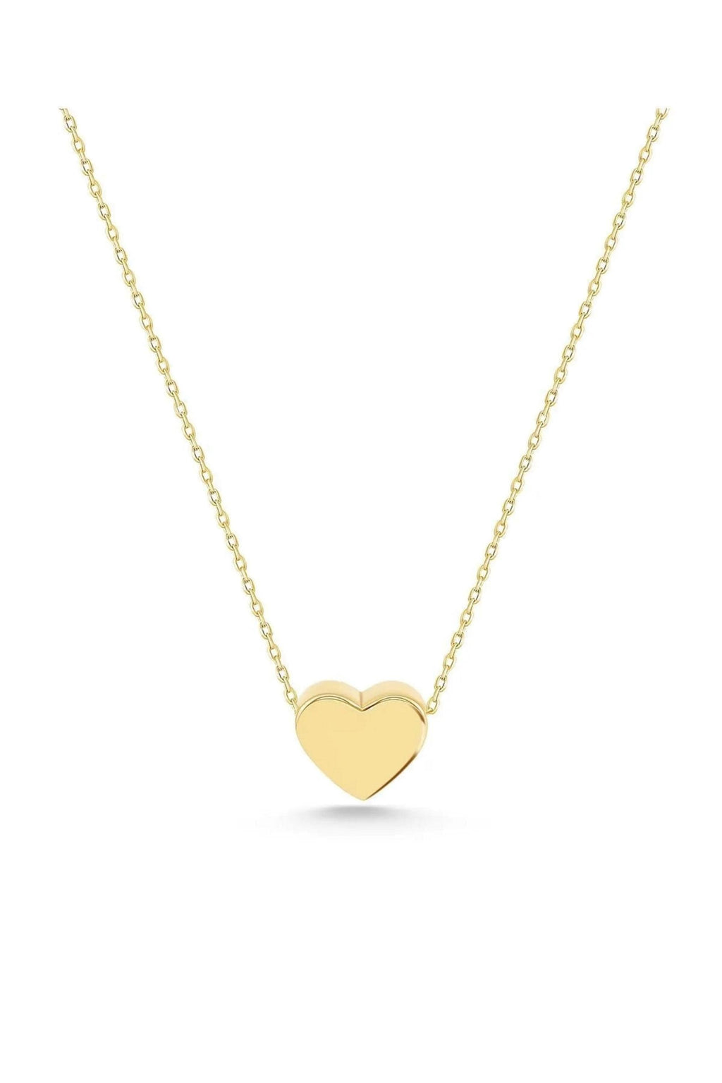 14K Gold Tiny Heart Necklace, Petite Heart Pendant, Delicate Love Jewelry, Minimalist Gold Chain, Sweet Everyday Gift for Women