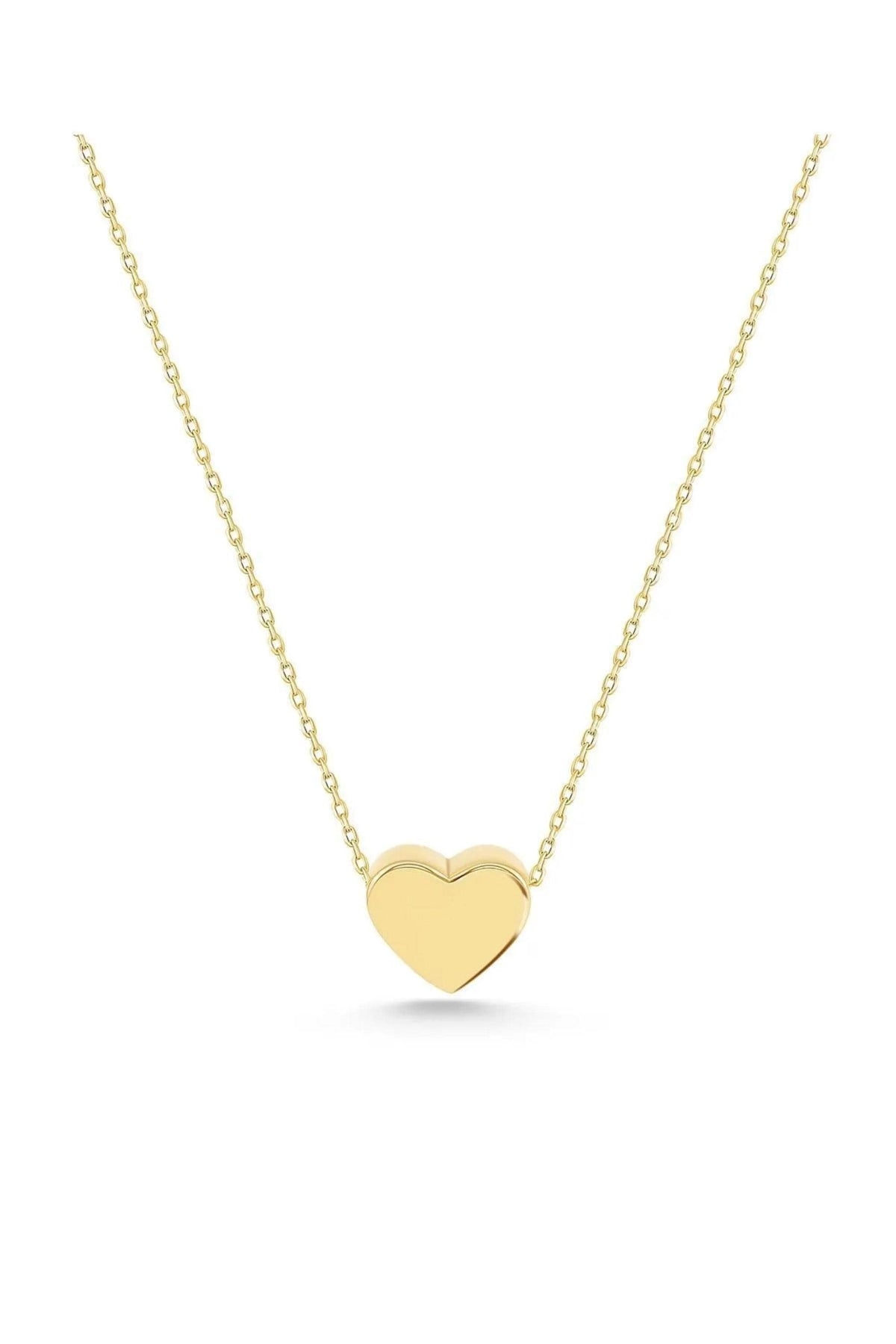 14K Gold Tiny Heart Necklace, Petite Heart Pendant, Delicate Love Jewelry, Minimalist Gold Chain, Sweet Everyday Gift for Women