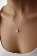 14K Gold Heart Necklace, Classic Love Pendant, Elegant Gold Heart Jewelry, Dainty Everyday Chain, Romantic Layering Gift for Women