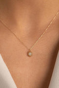 14K Gold Sun Necklace, Celestial Sun Pendant, Radiant Gold Symbol Jewelry, Dainty Layering Necklace, Elegant Everyday Gift for Women