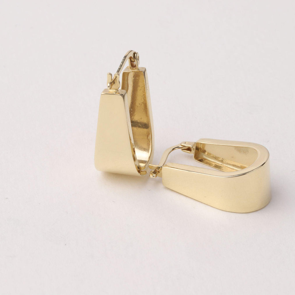 14K Gold Chunky Tapered Hoop Earrings, Bold Wide Gold Hoops, Modern Statement Earrings, Everyday Fine Jewelry, Gift for Women