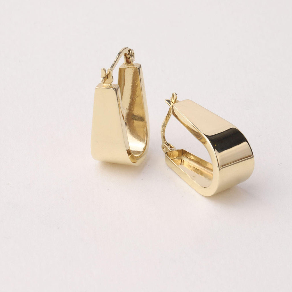 14K Gold Chunky Tapered Hoop Earrings, Bold Wide Gold Hoops, Modern Statement Earrings, Everyday Fine Jewelry, Gift for Women