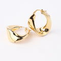 14K Gold Twisted Hoop Earrings, Chunky Wavy Gold Hoops, Sculptural Statement Earrings, Bold Everyday Jewelry, Gift for Women