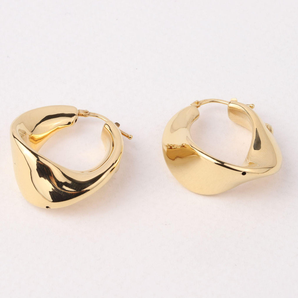 14K Gold Twisted Hoop Earrings, Chunky Wavy Gold Hoops, Sculptural Statement Earrings, Bold Everyday Jewelry, Gift for Women