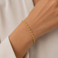 14K Gold 4.5mm Mariner Chain Bracelet, Puffed Anchor Link Bracelet, Nautical Gold Jewelry, Stackable Statement Bracelet, Gift for Her