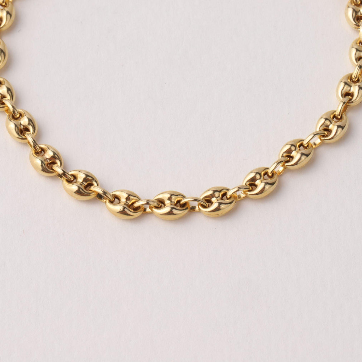 14K Gold 4.5mm Mariner Chain Bracelet, Puffed Anchor Link Bracelet, Nautical Gold Jewelry, Stackable Statement Bracelet, Gift for Her