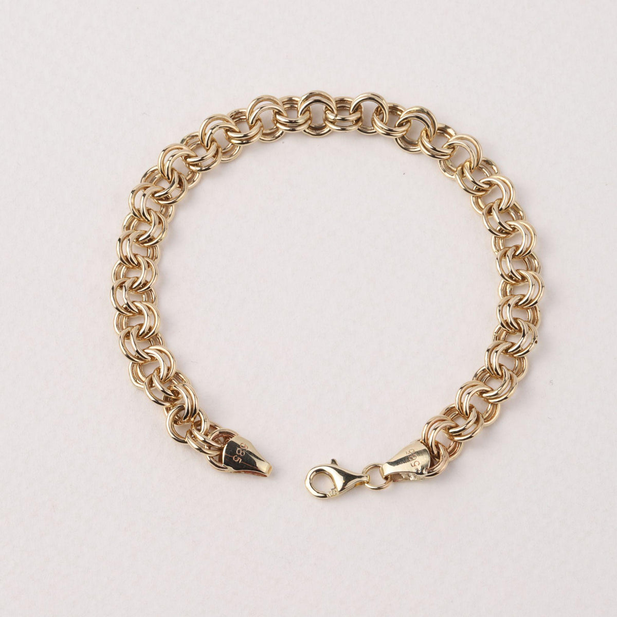 14K Gold 6mm Double Rolo Chain Bracelet, Chunky Round Link Bracelet, Bold Everyday Jewelry, Stackable Statement Bracelet, Gift for Her
