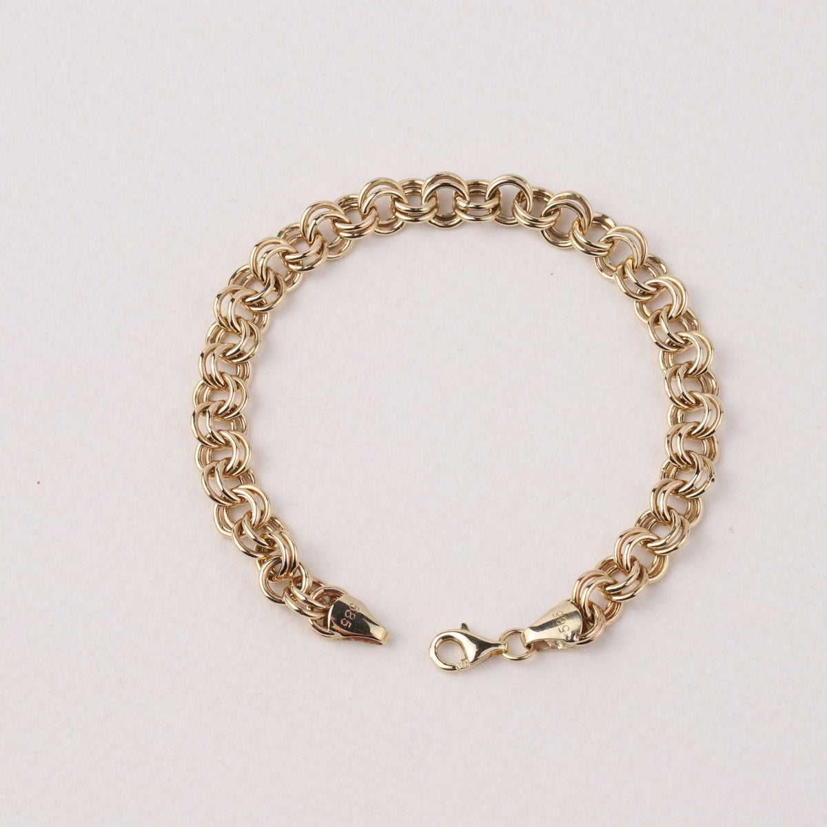 14K Gold 6mm Double Rolo Chain Bracelet, Chunky Round Link Bracelet, Bold Everyday Jewelry, Stackable Statement Bracelet, Gift for Her