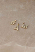 14K Gold Initial Necklace, Textured Letter Pendant, Delicate Sparkle Gold Jewelry, Personalized Initial Gift, Wife & Mom Gift