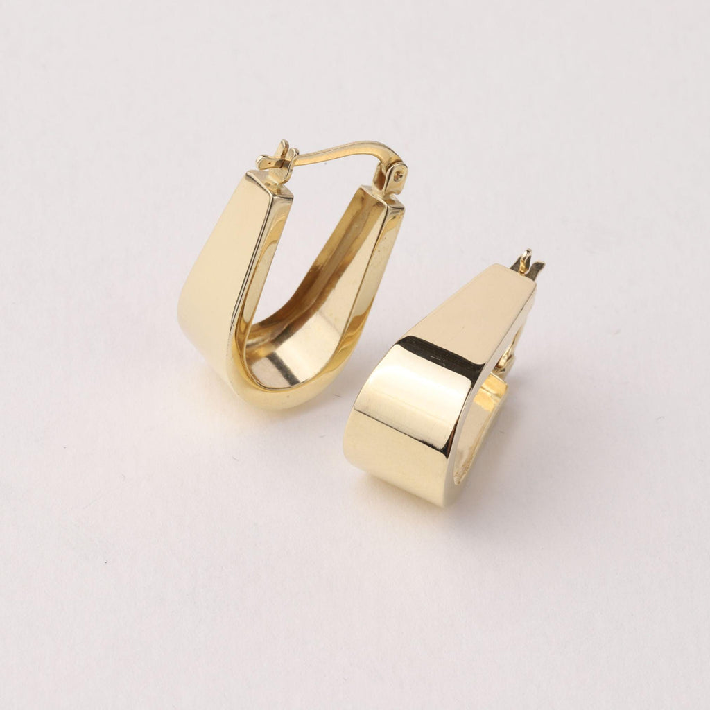 14K Gold Chunky Tapered Hoop Earrings, Bold Wide Gold Hoops, Modern Statement Earrings, Everyday Fine Jewelry, Gift for Women