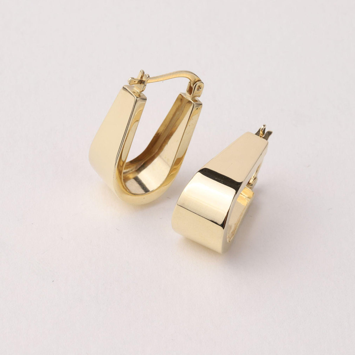 14K Gold Chunky Tapered Hoop Earrings, Bold Wide Gold Hoops, Modern Statement Earrings, Everyday Fine Jewelry, Gift for Women