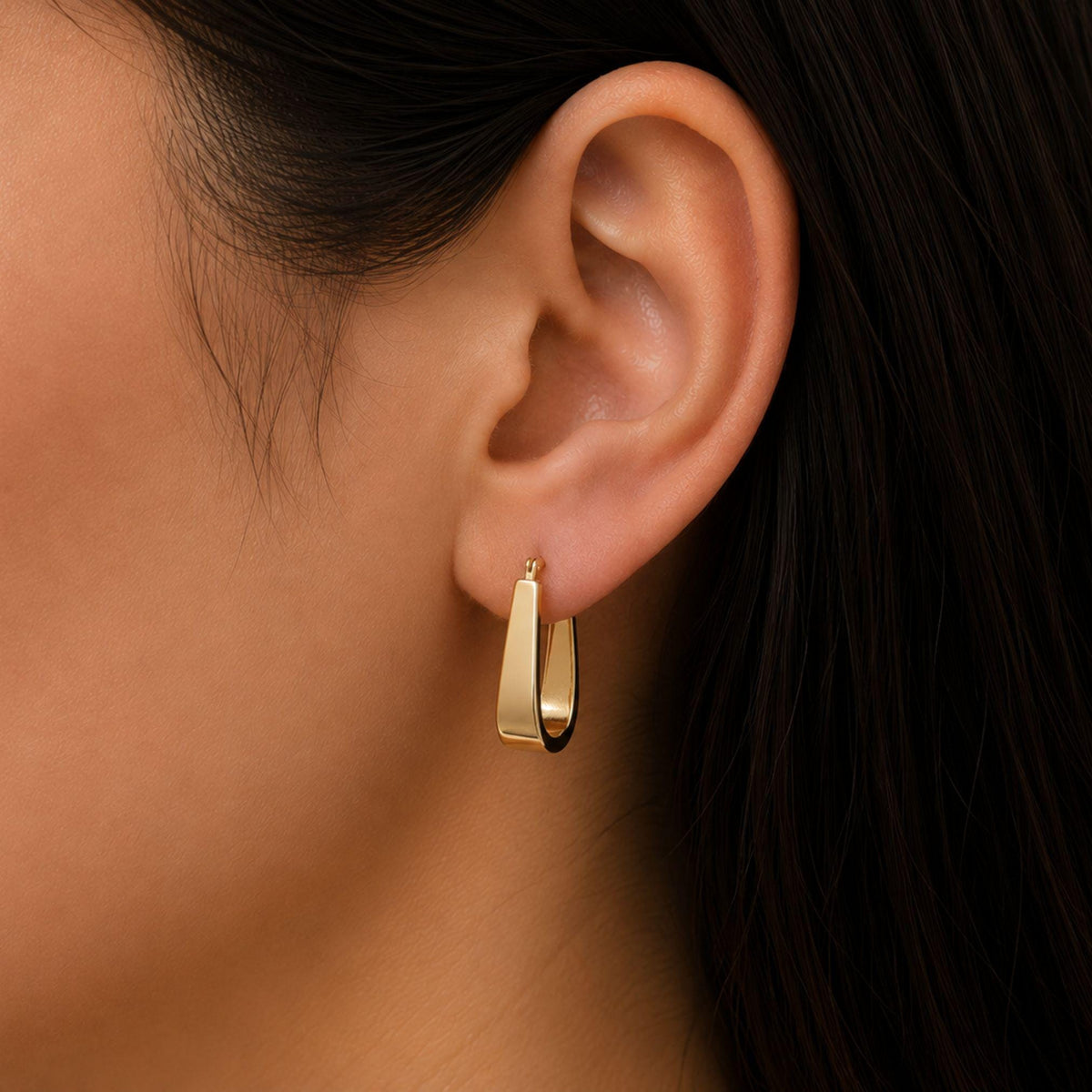 14K Gold Chunky Tapered Hoop Earrings, Bold Wide Gold Hoops, Modern Statement Earrings, Everyday Fine Jewelry, Gift for Women