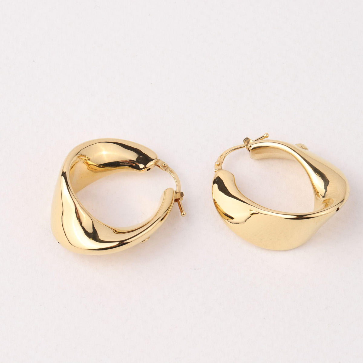 14K Gold Twisted Hoop Earrings, Chunky Wavy Gold Hoops, Sculptural Statement Earrings, Bold Everyday Jewelry, Gift for Women