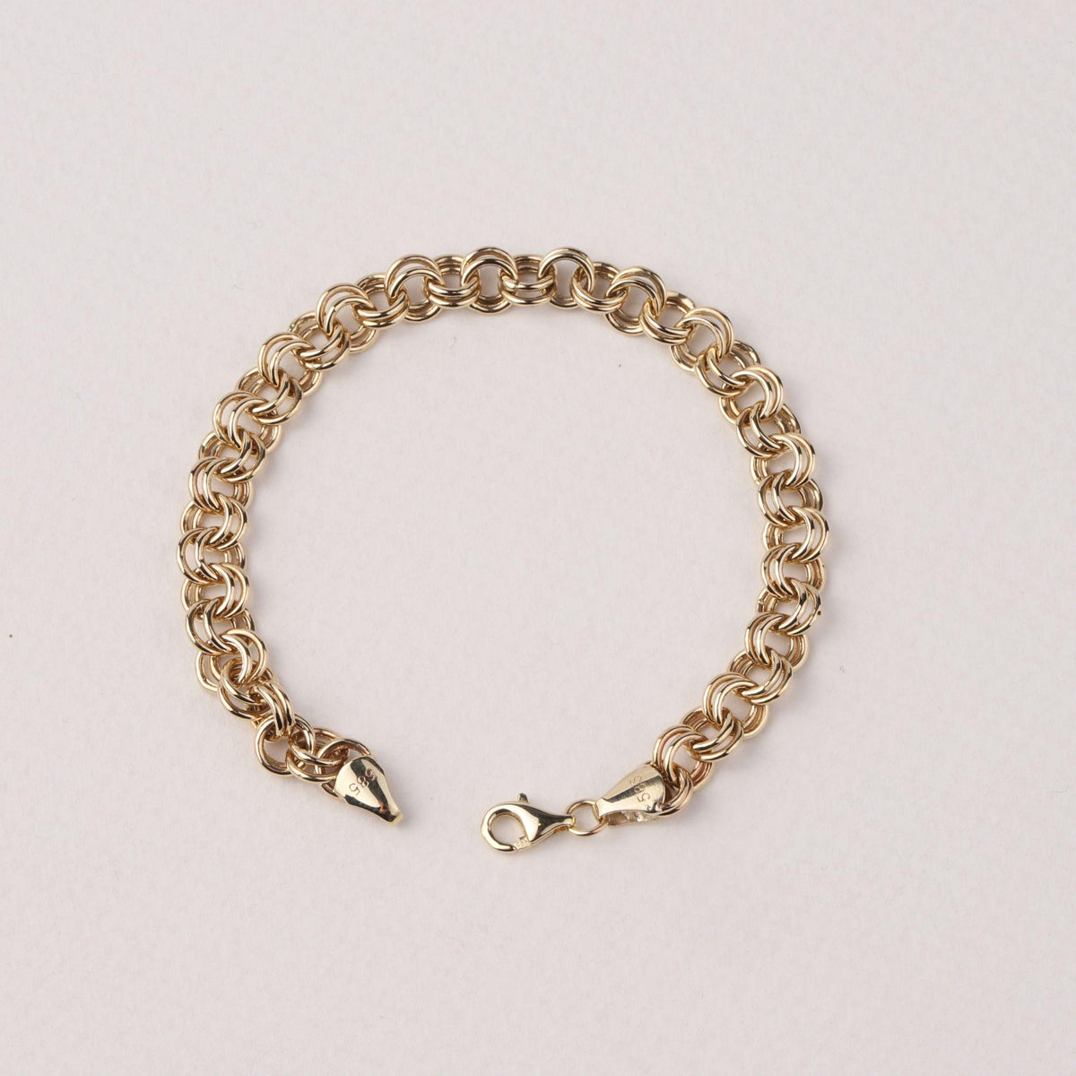 14K Gold 6mm Double Rolo Chain Bracelet, Chunky Round Link Bracelet, Bold Everyday Jewelry, Stackable Statement Bracelet, Gift for Her