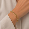 14K Gold 6mm Double Rolo Chain Bracelet, Chunky Round Link Bracelet, Bold Everyday Jewelry, Stackable Statement Bracelet, Gift for Her