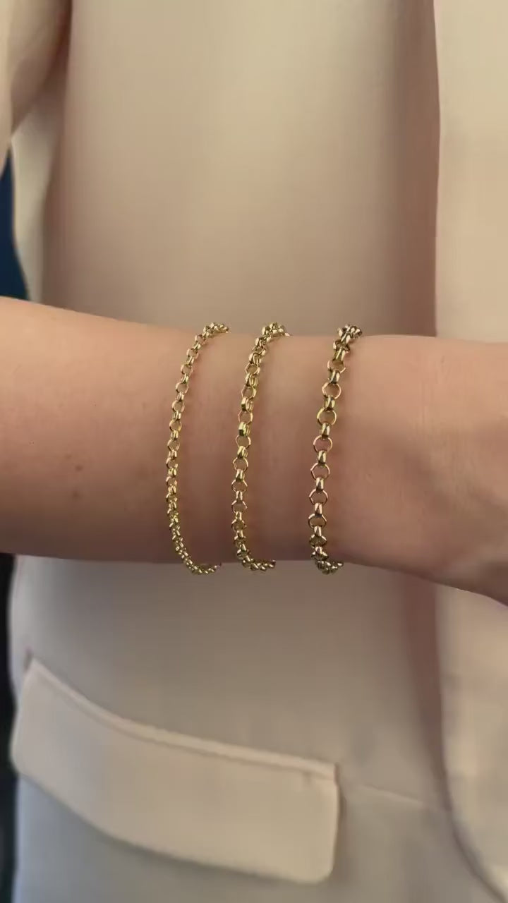 14K gold Rolo chain bracelet on wrist — product video (IMG-6830)